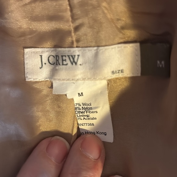 VTG J. Crew Plaid Clueless Preppy Wool Belted Trench Coat M Pockets Lined - Picture 10 of 12